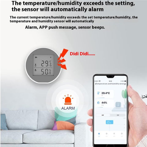 WSD500C Tuya Zigbee Temperature Humidity Sensor Abnormal Alarm for Home Office