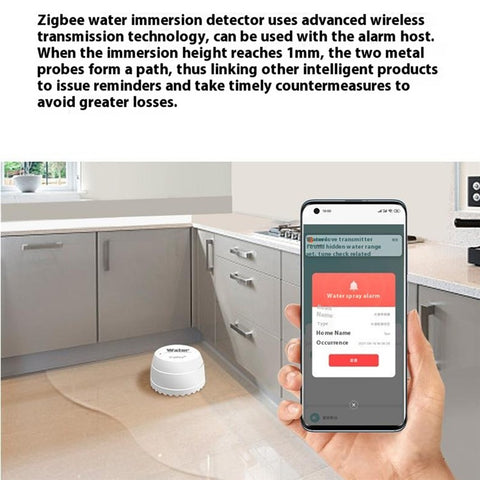 SQ500B Tuya Smart Zigbee 3.0 Water Leak Detector Smart Sensor for Alexa Google Assistant Real Time Monitor