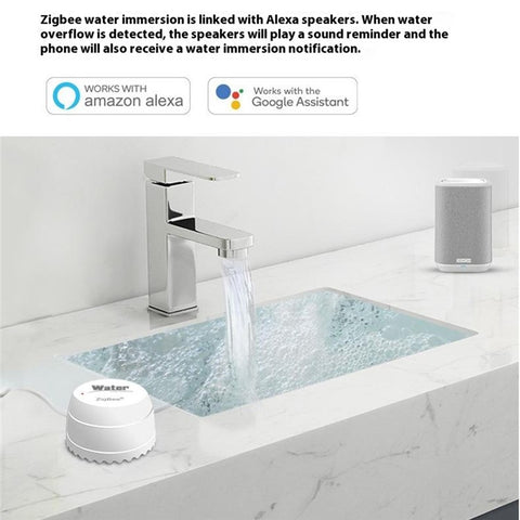 SQ500B Tuya Smart Zigbee 3.0 Water Leak Detector Smart Sensor for Alexa Google Assistant Real Time Monitor