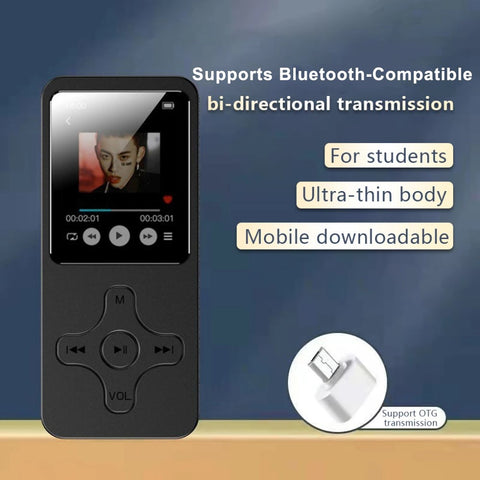 1.77 Inch Screen MP4 Player Portable Bluetooth-Compatible FM Radio Voice Recorder (Without TF Card)