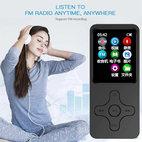 1.77 Inch Screen MP4 Player Portable Bluetooth-Compatible FM Radio Voice Recorder (Without TF Card)
