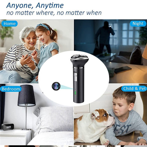 Multi-function Shaver HD 1080P Motion Detection WiFi Camera with 64GB Memory Card