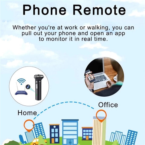 Multi-function Shaver HD 1080P Motion Detection WiFi Camera with 64GB Memory Card