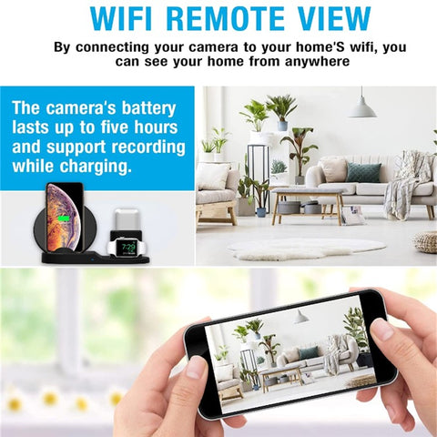 Multifunctional Mobile Phone Wireless Charger 1080P HD Motion Detection Camera for Home Security