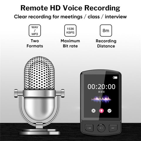 MP3-07 64GB Bluetooth-compatible MP3 Music Video Player FM Radio 1.77-inch Screen MP4 Player with Back Clip Design