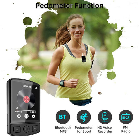 MP3-07 8GB Portable Bluetooth-compatible MP3 / MP4 FM Radio 1.77-inch Screen Music Video Player