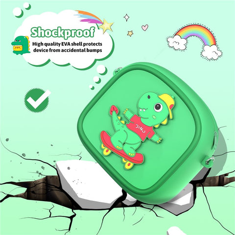 Cute Cartoon Animal Design Children Camera Carrying Case Silicone Shoulder Bag with 5 Rolls Thermal Paper