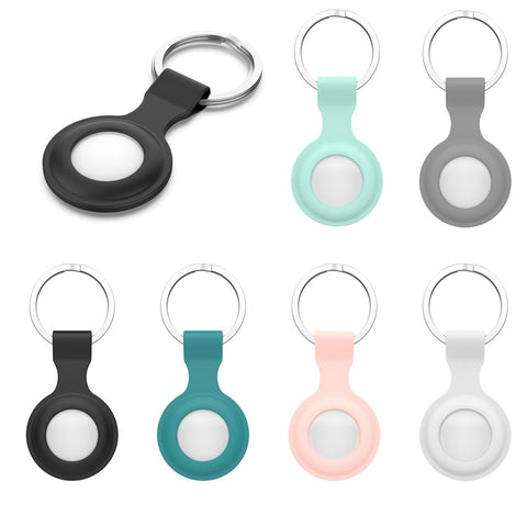 Silicone Protective Cover Carry Case with Anti-lost Keyring for Apple Airtags Bluetooth-compatible Wireless Tracker