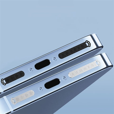 Speaker Anti-Dust Net Adhesive Stickers for iPhone 12-14 Series, Phone Horn Cover Cat Paw Universal Trumpet Dustproof Net Accessories