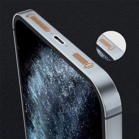 Speaker Anti-Dust Net Adhesive Stickers for iPhone 12-14 Series, Phone Horn Cover Cat Paw Universal Trumpet Dustproof Net Accessories