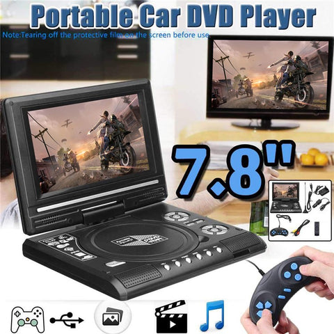 7.8 inch HD LCD Screen Portable DVD with TV Player Support SD / MMC Card / Game Function / USB Port