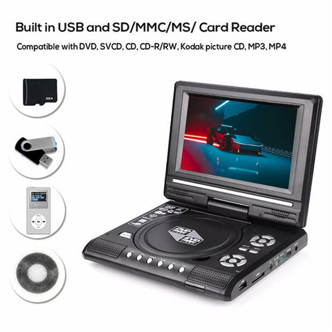 7.8 inch HD LCD Screen Portable DVD with TV Player Support SD / MMC Card / Game Function / USB Port