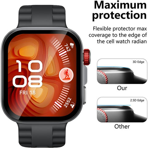 2Pcs For Huawei Watch Fit 4 Pro Watch Film Anti-Scratch PET 3D Smartwatch Screen Protector