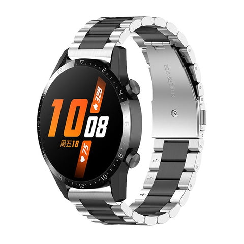 22mm 3-bead Stainless Steel Smart Watch Band Smart Bracelet Strap for Huawei Watch GT 4 46mm / Watch 4 Pro / Watch 4 / GT 3 46mm / GT Runner / Garmin Forerunner 255 / Forerunner 265 / Forerunner 265 Music /  Honor Watch GS 3i
