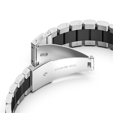 22mm 3-bead Stainless Steel Smart Watch Band Smart Bracelet Strap for Huawei Watch GT 4 46mm / Watch 4 Pro / Watch 4 / GT 3 46mm / GT Runner / Garmin Forerunner 255 / Forerunner 265 / Forerunner 265 Music /  Honor Watch GS 3i