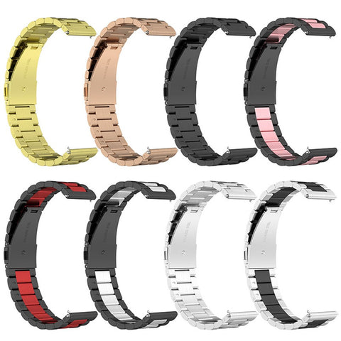 22mm 3-bead Stainless Steel Smart Watch Band Smart Bracelet Strap for Huawei Watch GT 4 46mm / Watch 4 Pro / Watch 4 / GT 3 46mm / GT Runner / Garmin Forerunner 255 / Forerunner 265 / Forerunner 265 Music /  Honor Watch GS 3i