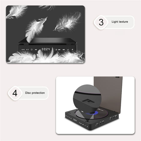 KECAG KC-708 DVD Player Touch Operation Mini CD VCD Player with Remote Control for Home Smart TV