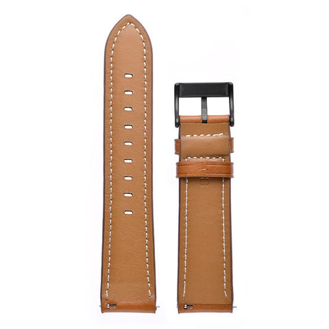 20mm Top-layer Genuine Leather Watch Strap Replacement for Garmin Vivoactive 3/Vivomove HR