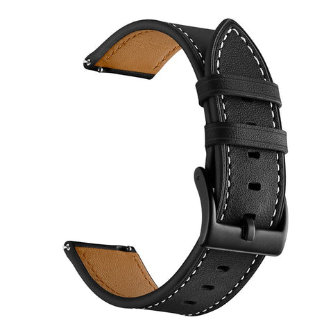 20mm Top-layer Genuine Leather Watch Strap Replacement for Garmin Vivoactive 3/Vivomove HR