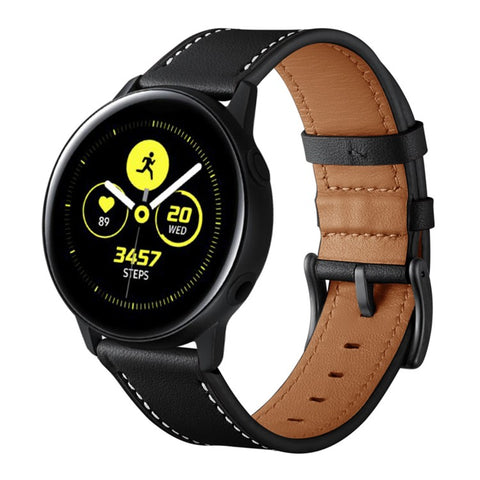 20mm Smart Watch Replacement Strap for Samsung Galaxy Watch4 Classic / Galaxy Watch4 / Galaxy Watch Active1 / Active2 Genuine Cow Leather Band