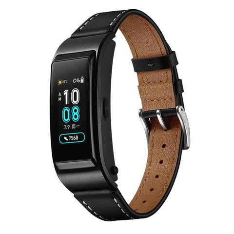 Smart Watch Band for Huawei Talkband B5 / B3 Active / B2 Active Genuine Cow Leather 18mm Pointed Head Strap