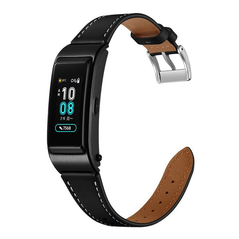 Smart Watch Band for Huawei Talkband B5 / B3 Active / B2 Active Genuine Cow Leather 18mm Pointed Head Strap