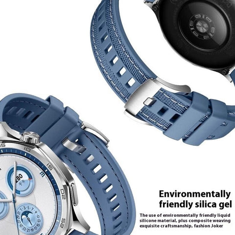 22mm Nylon Silicone Watch Band For Huawei Watch GT 5 Pro 46mm  /  GT 5 46mm  /  GT 4 46mm  /  GT 3 Pro 46mm  /  GT 3 46mm Replacement Strap