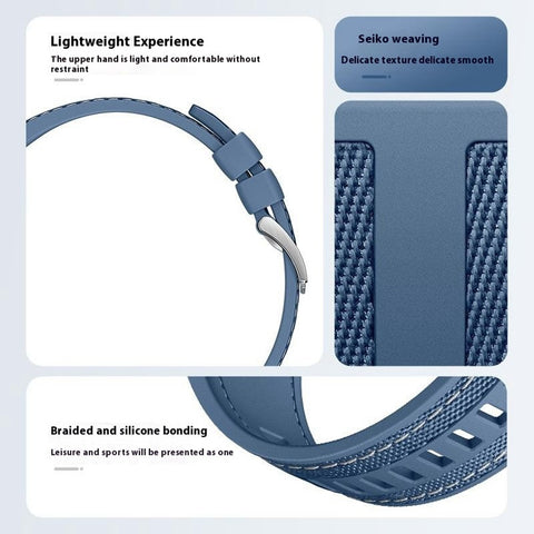 22mm Nylon Silicone Watch Band For Huawei Watch GT 5 Pro 46mm  /  GT 5 46mm  /  GT 4 46mm  /  GT 3 Pro 46mm  /  GT 3 46mm Replacement Strap