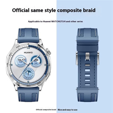 22mm Nylon Silicone Watch Band For Huawei Watch GT 5 Pro 46mm  /  GT 5 46mm  /  GT 4 46mm  /  GT 3 Pro 46mm  /  GT 3 46mm Replacement Strap