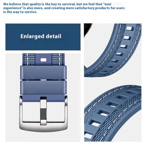 22mm Nylon Silicone Watch Band For Huawei Watch GT 5 Pro 46mm  /  GT 5 46mm  /  GT 4 46mm  /  GT 3 Pro 46mm  /  GT 3 46mm Replacement Strap