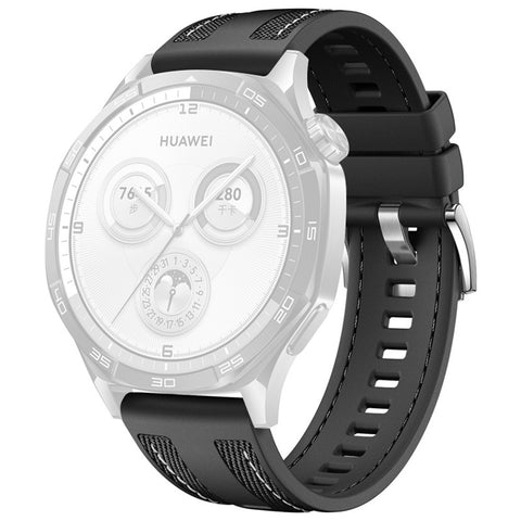 22mm Nylon Silicone Watch Band For Huawei Watch GT 5 Pro 46mm  /  GT 5 46mm  /  GT 4 46mm  /  GT 3 Pro 46mm  /  GT 3 46mm Replacement Strap