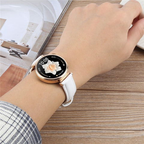 For Garmin Lily 2 Active / Lily 2 Wrist Strap 14mm Top Layer Cowhide Leather Watch Band