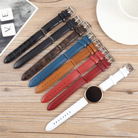 For Garmin Lily 2 Active / Lily 2 Wrist Strap 14mm Top Layer Cowhide Leather Watch Band