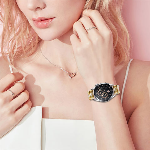 For Huawei Watch GT 3 46mm Watch Band Alloy Metal Rhinestones Decor Strap with Butterfly Clasp