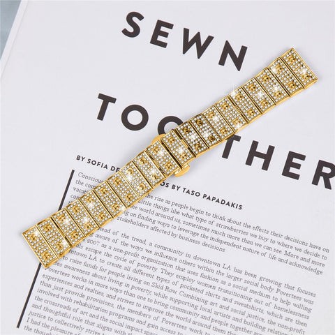 For Huawei Watch GT 3 46mm Watch Band Alloy Metal Rhinestones Decor Strap with Butterfly Clasp