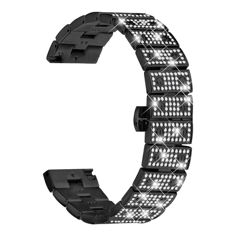 For Huawei Watch GT 3 46mm Watch Band Alloy Metal Rhinestones Decor Strap with Butterfly Clasp