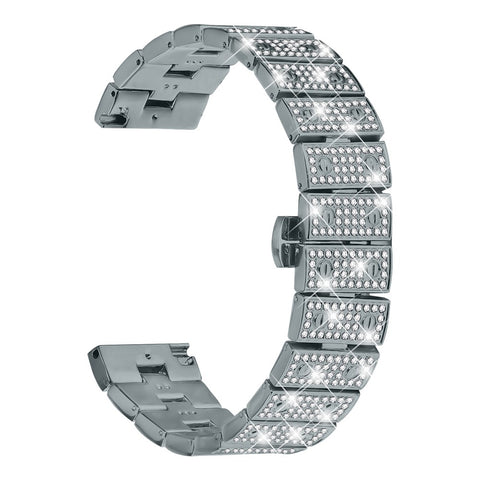 For Huawei Watch GT 3 46mm Watch Band Alloy Metal Rhinestones Decor Strap with Butterfly Clasp