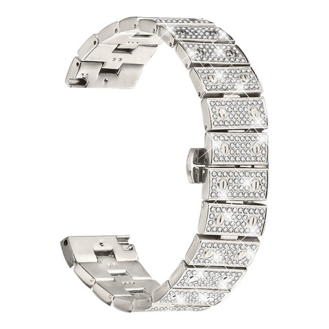 For Huawei Watch GT 3 46mm Watch Band Alloy Metal Rhinestones Decor Strap with Butterfly Clasp