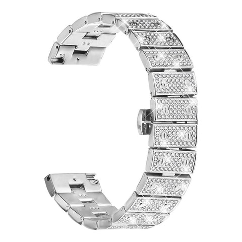For Huawei Watch GT 3 46mm Watch Band Alloy Metal Rhinestones Decor Strap with Butterfly Clasp