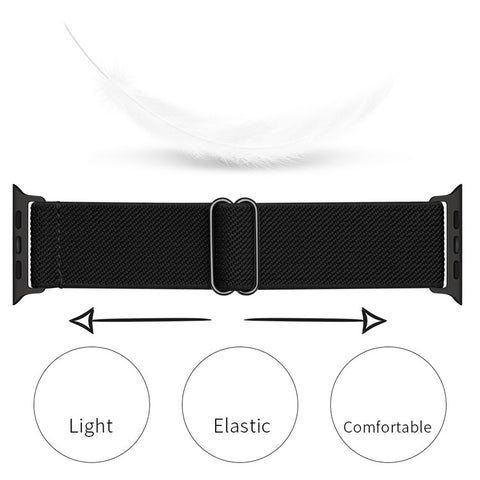 Adjustable Braided Polyester Nylon Watch Band Strap for Apple Watch Ultra 3 2 1 49mm / Series 11 10 46mm / 9 8 7 45mm / SE3 SE2 SE 6 5 4 44mm / 3 2 1 42mm