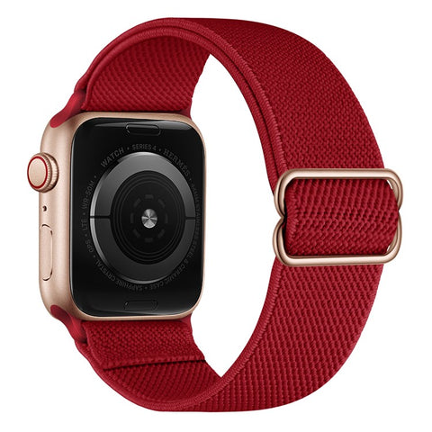 Adjustable Braided Polyester Nylon Watch Band Strap for Apple Watch Ultra 3 2 1 49mm / Series 11 10 46mm / 9 8 7 45mm / SE3 SE2 SE 6 5 4 44mm / 3 2 1 42mm