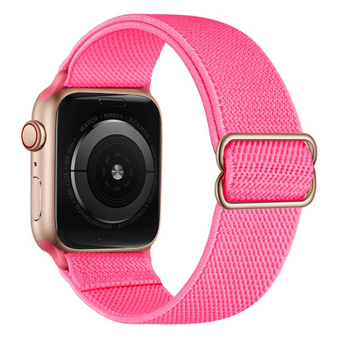 Adjustable Braided Polyester Nylon Watch Band Strap for Apple Watch Ultra 3 2 1 49mm / Series 11 10 46mm / 9 8 7 45mm / SE3 SE2 SE 6 5 4 44mm / 3 2 1 42mm