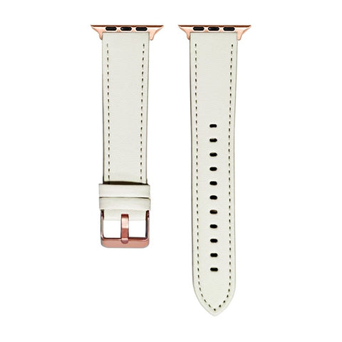 Watch Strap For Apple Watch Ultra 3 2 1 49mm / Series 11 10 46mm / 9 8 7 45mm / SE3 SE2 SE 6 5 4 44mm / 3 2 1 42mm Rose Gold Buckle Genuine Cow Leather Band