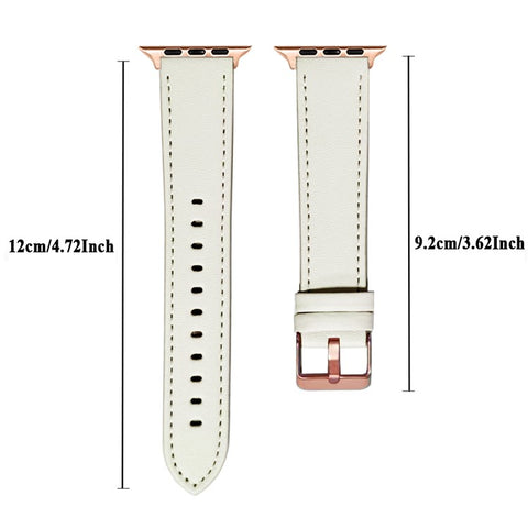 Watch Strap For Apple Watch Ultra 3 2 1 49mm / Series 11 10 46mm / 9 8 7 45mm / SE3 SE2 SE 6 5 4 44mm / 3 2 1 42mm Rose Gold Buckle Genuine Cow Leather Band