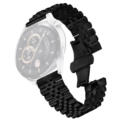 For Huawei Watch 3 Pro / Watch 3 Wrist Band 5-Bead Stainless Steel Butterfly Clasp Watch Strap