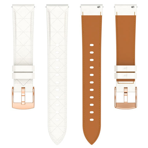 Watch Band for Garmin Venu 3S / 2S / Forerunner 265S / 255S Genuine Cow Leather Strap with Rose Gold Buckle