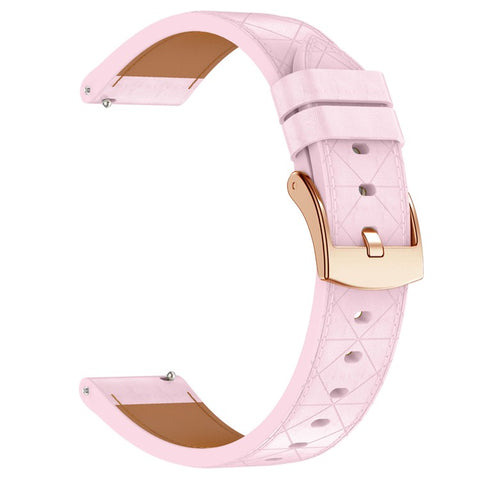Watch Band for Garmin Venu 3S / 2S / Forerunner 265S / 255S Genuine Cow Leather Strap with Rose Gold Buckle