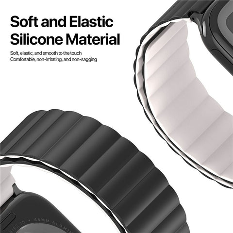 Dux Ducis SD Series Silicone Magnetic Watch Strap For Apple Watch Series 11 10 42mm / 9 8 7 41mm / SE3 SE2 SE 6 5 4 40mm / 3 2 1 38mm