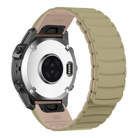 26mm Wrist Band for Garmin Fenix 8 51mm / Enduro 3 / Enduro 2 Universal Two-Color Magnetic Silicone Watch Strap