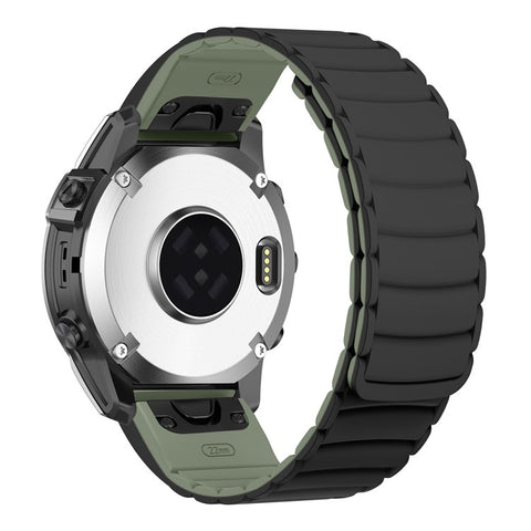 26mm Wrist Band for Garmin Fenix 8 51mm / Enduro 3 / Enduro 2 Universal Two-Color Magnetic Silicone Watch Strap